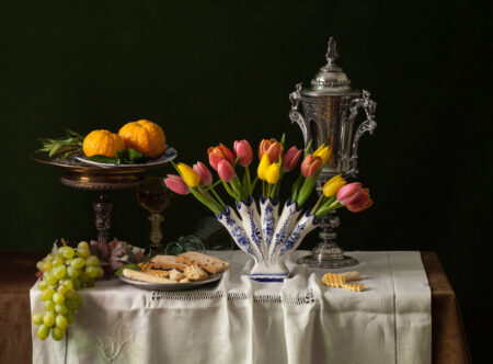 Still Life with Tulips in a Quintal by Coriolana Simon